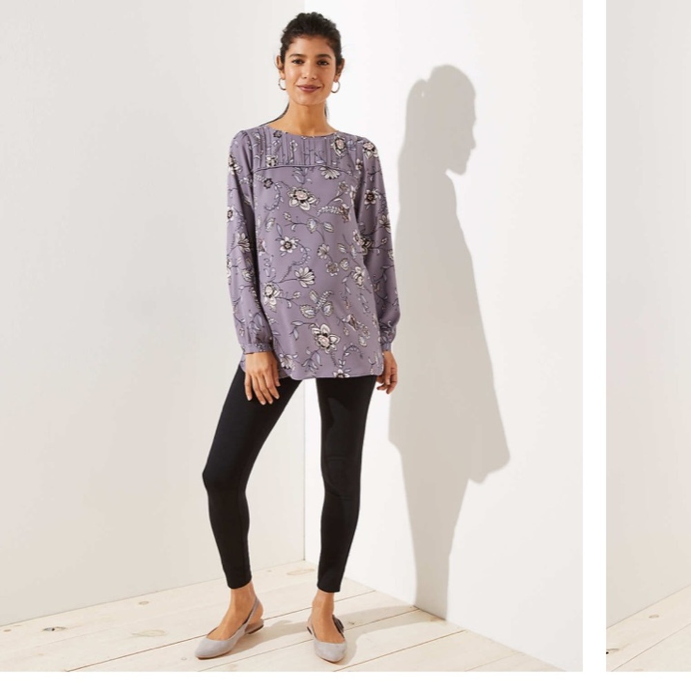 Loft floral maternity top lavender blush medium